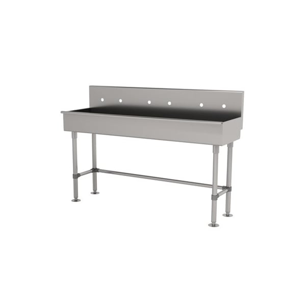 3 Stat 16 Ga. 304 SS ADA Floor Mt Square Corner Sink - Faucet Omitted